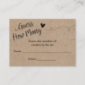 Raten Sie mal, wie viele rustikale Kraft-Duschspie Begleitkarte (Vorderseite)