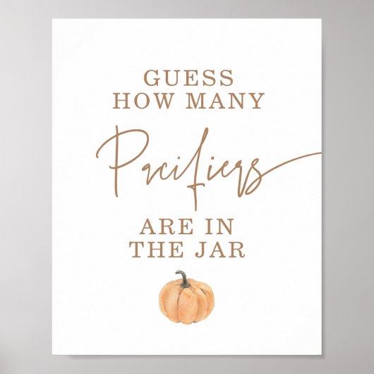 Raten Sie mal, wie viele Schnuller Baby Shower Gam Poster (Vorne)