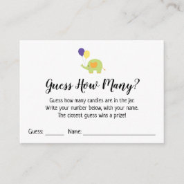 Raten Sie mal, wie viele? Weiße, Niedliche Elefant Begleitkarte