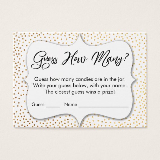 Raten Sie mal, wie viele? Weiße w/Gold Confetti-Sp (Vorderseite)