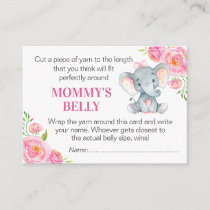 Raten Sie Mommys Game Card Elephant Baby Shower Begleitkarte
