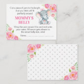 Raten Sie Mommys Game Card Elephant Baby Shower Begleitkarte (Vorne/Hinten)