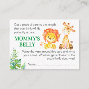Raten Sie Mommys Game Card Safari Baby Shower Begleitkarte