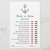 'Raten Sie, wer das Nautical Anchor Brautparty-Spi (Vorderseite)