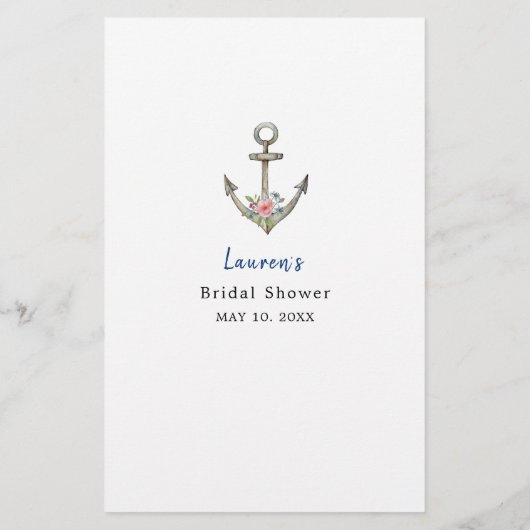 'Raten Sie, wer das Nautical Anchor Brautparty-Spi (Rückseite)