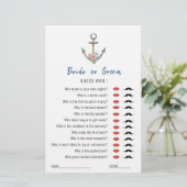 'Raten Sie, wer das Nautical Anchor Brautparty-Spi (Stehend Vorderseite)