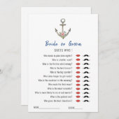 'Raten Sie, wer das Nautical Anchor Brautparty-Spi Einladung (Vorne/Hinten)