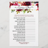 Raten Sie, wer + Handyspiele, bordeauxrot floral 3 (Vorderseite)