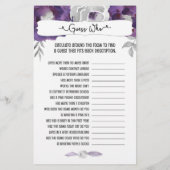 Raten Sie, wer + Handyspiele, lila grau floral 396 (Rückseite)