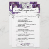 Raten Sie, wer + Handyspiele, lila grau floral 396 (Vorne/Hinten)