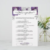 Raten Sie, wer + Handyspiele, lila grau floral 396 (Stehend Vorderseite)