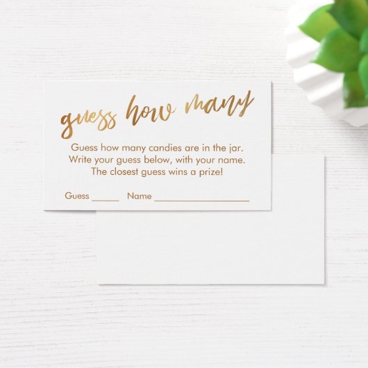 Raten Sie, wie viele einfache Gold & White Game Ca (Schreibtisch)