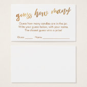 Raten Sie, wie viele einfache Gold & White Game Ca (Vorne & Hinten)