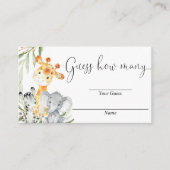 Raten Sie, wie viele Karten Safari-niedliche Tiere (Vorderseite)