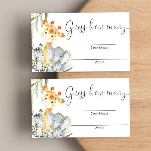 Raten Sie, wie viele Karten Safari-niedliche Tiere