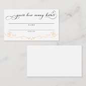 Raten Sie, wie viele Kisses Brautparty Game Card Platzkarte (Vorne/Hinten)