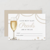 Raten Sie, wie viele Perlen Prosecco Brautparty Ga Begleitkarte (Vorne/Hinten)