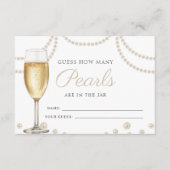 Raten Sie, wie viele Perlen Prosecco Brautparty Ga Begleitkarte (Vorderseite)