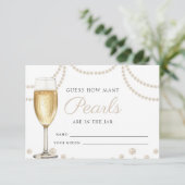 Raten Sie, wie viele Perlen Prosecco Brautparty Ga Begleitkarte (Stehend Vorderseite)