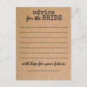 Ratenkarte für Brautparty Kraft Hinweiskarte (Vorderseite)