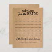 Ratenkarte für Brautparty Kraft Hinweiskarte (Vorne/Hinten)