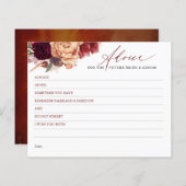 Ratenkarte für Burgund Red Orange Fall Blume (Vorne/Hinten)