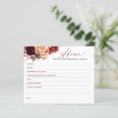 Ratenkarte für Burgund Red Orange Fall Blume (Stehend Vorderseite)