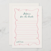 Ratenkarte für die Handgezeichnete Rosa Grüne Rahm Einladung (Vorne/Hinten)