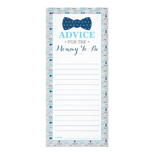 Ratenkarte für die zukünftige Mommy-to-be-Krawatte Werbekarte (Vorne)