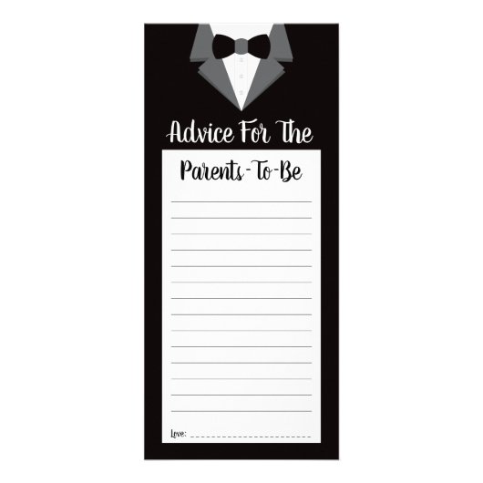 Ratenkarte für Eltern, Babydusche Werbekarte (Vorne)