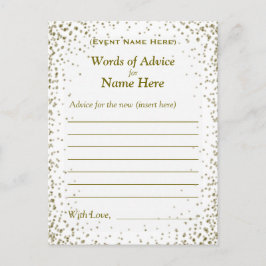 Ratenkarte | Gold Confetti Hinweiskarte