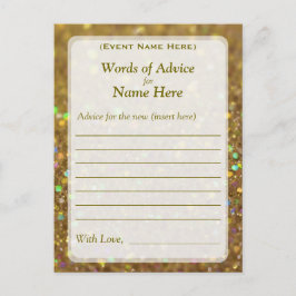 Ratenkarte | Gold Glam Glitzer Hinweiskarte