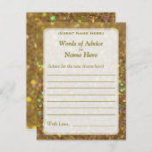 Ratenkarte | Gold Glam Glitzer Hinweiskarte (Vorne/Hinten)