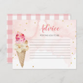 Ratenkarte Rosa Eiscreme Brautparty Begleitkarte (Vorne/Hinten)