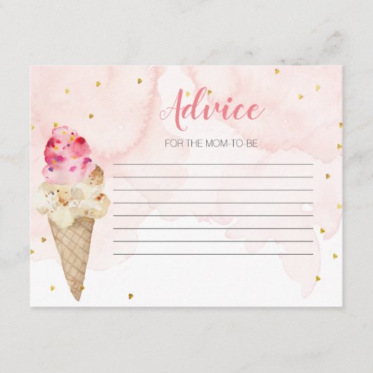 Ratenkarte Rosa Eiscreme Brautparty Begleitkarte (Vorderseite)