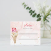 Ratenkarte Rosa Eiscreme Brautparty Begleitkarte (Stehend Vorderseite)