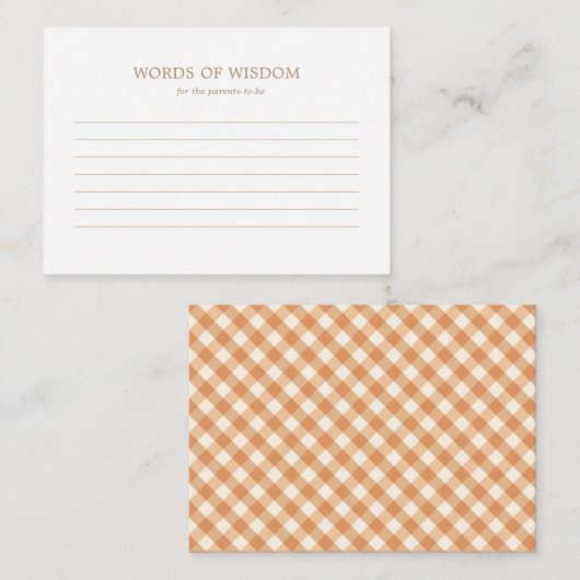 Ratenkarte - rustikale Herbstdusche Hinweiskarte (Vorne/Hinten)