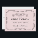 Ratenkarten für die Farben Braut und Bräuche Hinweiskarte<br><div class="desc">Zeit, um Ihren Freunden unaufgefordert Ratschläge zu Liebe und Ehe. Diese Hochzeitsratgeber sind elegant und lustig. Das Design ist schwarz auf der Farbe Ihrer Wahl. Klicken Sie auf "Anpassen" und verwenden Sie die Uhren auf der rechten Seite, um die Hintergrundfarbe zu ändern. Das Augenseilwerkzeug gibt Ihnen noch mehr Armbanduhren, und...</div>