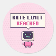 Ratenlimit erreicht Lustiger AI-Pixel-Aufkleber