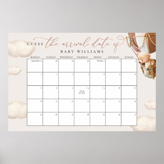 Ratet den Fälligkeitsdatum des Braunbären Poster (Vorne)