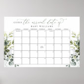 Ratet den Fälligkeitskalender Eukalyptus Greenery Poster (Vorne)