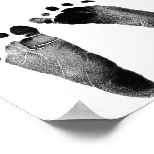 Ratet den Fälligkeitsterminkalender mit Footprints Poster (Ecke)