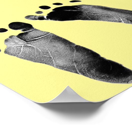 Ratet den Fälligkeitszeitkalender mit Footprints P Poster (Ecke)