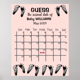 Ratet den Fälligkeitszeitkalender mit Footprints P Poster