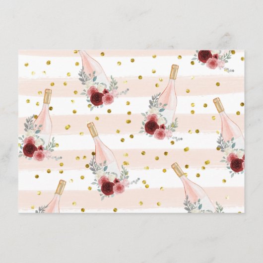 Ratet der Braut, Champagner floral zu sein Begleitkarte (Rückseite)