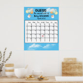 Ratet Due Date Calendar Baby Balloon Poster (Küche)