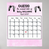 Ratet Due Date Calendar Baby Footprints Poster (Vorne)