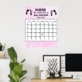 Ratet Due Date Calendar Baby Footprints Poster (Heimbüro)