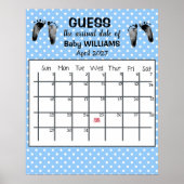 Ratet Due Date Calendar Baby Footprints Poster (Vorne)