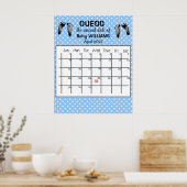 Ratet Due Date Calendar Baby Footprints Poster (Küche)